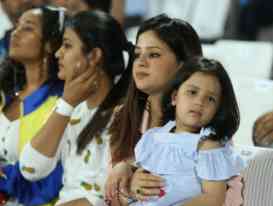 Ziva cheering for his dad Dhoni in IPL
