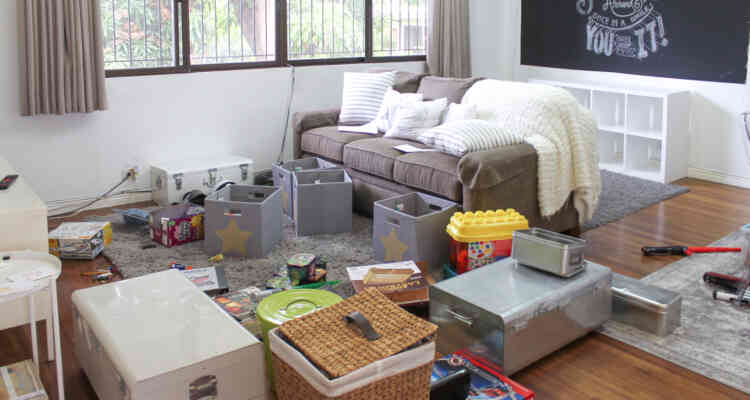 decluttering living space